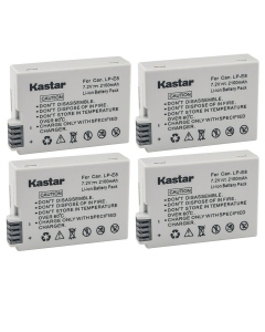 Kastar 4-Pack Battery Replacement for Canon LP-E8, LPE8 Battery, LC-E8ECharger, EOS 550D, EOS 600D, EOS 700D, EOS Rebel T2i, EOS Rebel T3i, EOS Rebel T4i, EOS Rebel T5i Camera and BG-E8 Grip