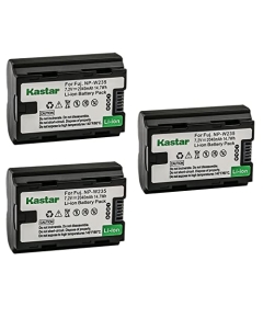 Kastar 3-Pack Battery Replacement for Fujifilm NP-W235 NPW235 Rechargeable Lithium-Ion Battery, Fujifilm BC-W235 BCW235 Charger, Fujifilm X-H2 Mirrorless Camera, Fujifilm X-H2 Mirrorless Camera