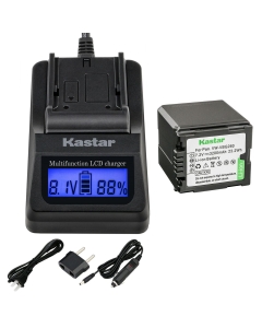 Kastar Fast Charger + VW-VBG260 Battery 1-Pack for AG-AC7 AG-AF100 AG-HMC40 AG-HMC80 AG-HMC150 HDC-HS250 HDC-HS300 HDC-HS700 HDC-SD600 HDC-SD700 HDC-SDT750 HDC-TM300 HDC-TM700 SDR-H80 Camera