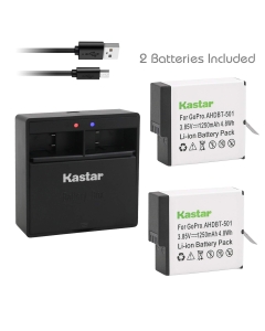 Kastar Battery (2-Pack) & Dual USB Charger for GoPro HERO6, Hero 6 Black, Gopro6, AABAT-00, 601-10197-000 and GoPro AHDBT-601, AHBBP-601 Sport Camera