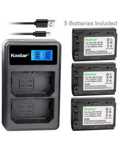 Kastar Battery 3 Pack and LCD Dual Charger for Sony NP-FZ100 BC-QZ1 and Sony Alpha 9, Alpha A9, Alpha 9R, Alpha A9, Alpha A9R, Alpha a9S, Alpha A7R III, Alpha A7R3, Alpha ILCE-7RM3 Camera