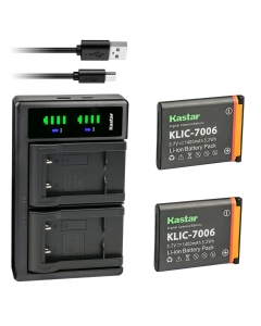Kastar 2-Pack KLIC-7006 Battery and LTD2 USB Charger Compatible with Kodak Easyshare M750, Easyshare M873, Easyshare M883, Easyshare M5350, Easyshare M5370, Easyshare Mini, Easyshare Mini M200 Camera