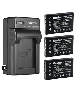 Kastar 3-Pack Battery and AC Wall Charger Replacement for HP Photosmart R967, Digimaster V6 Two-Ways Radio, Gateway DC-T50, Traveler DC6300, Vizio DC630C, Memorex MCC228RSBLK 7-in-1 HD Cameras