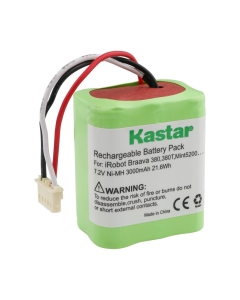 Kastar BRAAVA380 Battery (1 Pack), Ni-MH 7.2V 3000mAh, iRobot Mint 5200 Vacuum Cleaner Replacement Battery for IRobot Braava 380, 380T, Mint5200, 5200B, 5200C Floor Mopping Robots