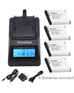 Kastar Ultra Fast Charger and Battery (4-Pack) for Olympus Li-70B, Li-70C and D-700 D-705 D-710 D-715 D-745 FE-4020 FE-4040 FE-5040 VG-110 VG-120 VG-130 VG-140 VG-145 VG-150 VG-160 X-940 X-990 Cameras