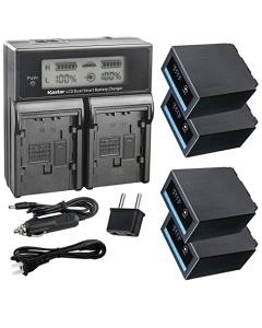 Kastar 4-Pack CGR-D54 Pro Battery and CH04 Fast Charger Compatible with Panasonic AG-DVX100AE AG-DVX100AP AG-DVX100B AG-DVX100BE AG-DVX100BP AG-DVX100E AG-DVX102 AG-DVX102A AG-DVX102B AG-HPX170 Camera