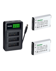 Kastar 2-Pack Battery with LZD3 USB Triple Charger Compatible with Canon NB-5L NB-5LH, PowerShot S100 S110 SX200 SX210 SX220 SX230 SD700 SD800 SD870 SD970 SD990 Digital IXUS Cameras