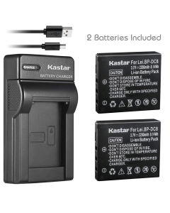 Kastar Battery 2 Pack & Slim USB Charger for Leica BP-DC8, EA-DC-8, BPDC8, 18706 and Leica Mini-M, Leica X-Vario, Leica X1, Leica X2 Digital Cameras