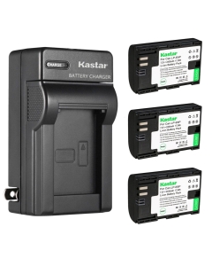 Kastar 3-Pack LP-E6P Battery and AC Wall Charger Replacement for Canon LP-E6 LP-E6NH LP-E6P Rechargeable High-amperage Lithium-ion Battery, LC-E6 LC-E6E Charger, Canon EOS R5 Mark II Mirrorless Camera