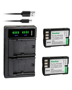 Kastar 2-Pack BLM-1 Battery and LTD2 USB Charger Replacement for Olympus BLM-1 BLM-1S, BLM-01 BLM01, PS-BLM1, BCM-2, E-1 E1, E-3 E3, E-30 E30, E-520 E520, EVOLT E-300 E300, EVOLT E-330 E330