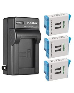 Kastar 3-Pack Battery and AC Wall Charger Replacement for GoPro ADDBD-211 ADBAT-001 ADDBD-001 Battery, GoPro HERO11 HERO 11 Black Action, GoPro HERO10 HERO 10, GoPro HERO9 HERO 9 Edition Action Camera