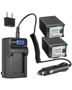 Kastar 2-Pack BP-828 Battery and LCD AC Charger Compatible with Canon XF400, XF405, XA10, XA11, XA15, XA20, XA25, XA30, XA35, XA40, XA45, XA50, XA55, VIXIA HF G21, VIXIA HF G30, VIXIA HF G40 Cameras