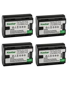 Kastar 4-Pack Battery Replacement for Fujifilm NP-W235 NPW235 Rechargeable Lithium-Ion Battery, Fujifilm BC-W235 BCW235 Charger, Fujifilm X-H2 Mirrorless Camera, Fujifilm X-H2 Mirrorless Camera