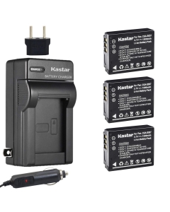 Kastar Battery (3-Pack) and Charger Kit for Panasonic Lumix CGA-S007 CGA-S007A CGA-S007A/1B CGA-S007E DMW-BCD10 DE-A25 DE-A26 & Lumix DMC-TZ1 DMC-TZ2 DMC-TZ3 DMC-TZ4 DMC-TZ5 DMC-TZ11 DMC-TZ15 DMC-TZ50