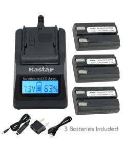 Kastar Fast Charger Kit and EN-EL1 Battery (3-Pack) for ENEL1 NP-800 and Nikon Cooipix 4300 4500 4800 5400 5700 775 8700 880 885 995 CoolpixE880 and Konica Minota DG-5W Dimage A200 Cameras