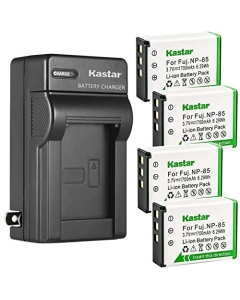 Kastar 4-Pack Battery and AC Wall Charger Replacement for Fujifilm NP-85 FNP-85 Sony NP-170 Toshiba PA3985PA3985U-1BRS Ordro 084-07042L-062 084-07042L-075 NP-170, Fujifilm BC-85 BC-85A Sony CB-170