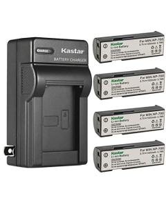 Kastar 4-Pack Battery and AC Wall Charger Replacement for Pentax D-LI72 Battery, Samsung SLB-0637 Battery, Sanyo DB-L30 Battery, Pentax Optio Z10, Samsung L77, Sanyo Xacti VPC-A5 Cameras