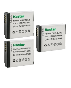 Kastar 3-Pack DMW-BLH7E Battery Replacement for Panasonic DMW-BLH7, DMW-BLH7E, DMW-BLH7PP, DMW-BLH7GT Battery, Panasonic DE-A98, DE-A99 Charger