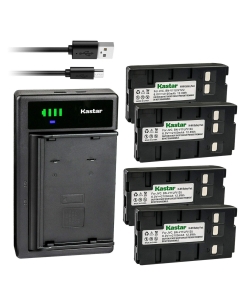 Kastar 4-Pack Battery and Smart USB Charger Replacement for Panasonic VZ-LDS15 PV-10 PV-10B PV-10PX PV-14 PV-17 PV-18 PV-19 PV-20 PV-21 PV-22 PV-31 PV-32 PV-332 PV-333 PV-362 PV-40 PV-41 PV-42 PV-43
