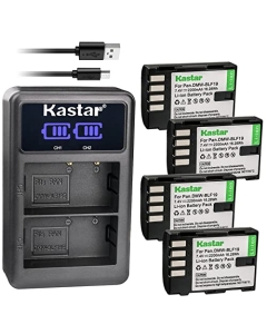 Kastar 4-Pack DMW-BLF19 Battery and LED2 USB Charger Compatible with Panasonic DMW-BLF19, DMW-BLF19E, DMW-BLF19PP, DMC-643 Battery, Panasonic DMW-BTC10, DMW-BTC10E, DMW-BTC10G, DMW-BTC10PP Charger