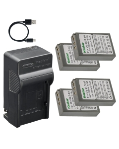 Kastar 4-Pack Battery and AC & USB-C Charger, Compatible with Olympus BLS-50, Pen E-P/E-PL/E-PM Series, OM-D E-M10 II/III/IV, OM-D E-M5 Mark III, OM-5, Stylus 1/1s, and E-System E-400–E-620 Camera