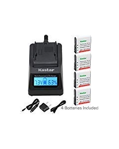 Kastar Ultra Fast Charger(3X Faster) Kit and CNP-40 Battery (4-Pack) for Kodak LB-060 AZ521 AZ361 AZ501 AZ522 AZ362 AZ526 and HP D3500 SKL-60 V5060H V5061U Cameras