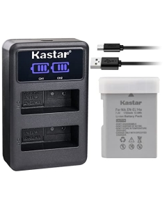 Kastar 1-Pack EN-EL14A Battery and LED2 USB Charger Compatible with Nikon Coolpix P7000 Camera, Coolpix P7100 Camera, Coolpix P7700 Camera, Coolpix P7800 Camera
