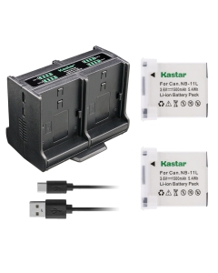 Kastar 2-Pack NB-11L Battery and Quadruple Charger Compatible with Canon IXUS 170, IXUS 172, IXUS 175, IXUS 177, IXUS 180, IXUS 185, IXUS 190, IXUS 240 HS, IXUS 245 HS, IXUS 265 HS, IXUS 275 HS Camera