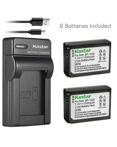 Kastar Battery (X2) & Slim USB Charger for Samsung BP1030, BP1030B, BP1130, ED-BP1030 and Samsung NX200, NX210, NX300, NX300M, NX1000, NX1100, NX2000 Cameras