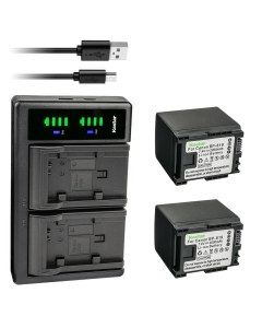 Kastar 2-Pack Battery and LTD2 USB Charger Replacement for Canon VIXIA HF M46 HFM46, VIXIA HF M400 HFM400, VIXIA HF M406 HFM406, VIXIA HF S10 HFS10, VIXIA HF S11 HFS11, VIXIA HF S20 HFS20