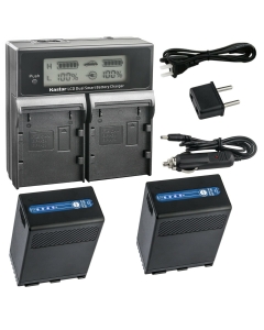 Kastar 2-Pack BP-A68 Multifunction Battery and AC LCD Dual Fast Charger Compatible with Canon BP-A Series BP-A30 BP-A60 BP-A65 BP-A68 BP-A90 US 0870C002 Battery, Canon CG-A10 CG-A20 Charger