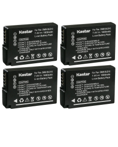 Kastar 4-Pack DMW-BLD10 Battery Replacement for Panasonic DMW-BLD10, DMW-BLD10E, DMW-BLD10PP Battery, Panasonic DE-A93 DE-A93B, DE-A94 DE-A94B Charger