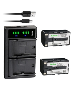 Kastar 2-Pack Battery and LTD2 USB Charger Replacement for Topcon Survey Instrument Total station BT-60Q, BT-61Q, BT-62Q, BT-65Q, BT-66Q, GMS2 GTS 900, GTS-900A, GPT-9000, GPT 9000, GPT-9000A, ROBOTIC