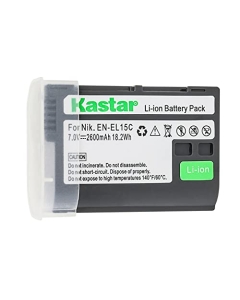 Kastar 1-Pack Battery Replacement for Nikon EN-EL15, EN-EL15a, EN-EL15b, EN-EL15c, EN-EL15e Battery, Nikon MH-25, MH-25a, MH-25b Charger, Nikon MB-D11, MB-D12, MB-D14, MB-D15, MB-D16, MB-D18 Grips