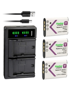 Kastar 3-Pack Battery and LTD2 USB Charger Replacement for Sanyo DB-L70 DBL70 Battery, SANYO Xacti DMX-E10 Xacti VPC-E10 Digital Cameras