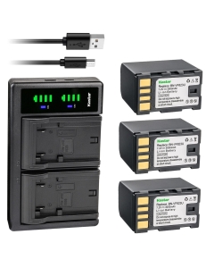 Kastar 3-Pack BN-VF823 Battery and LTD2 USB Charger Replacement for JVC GZ-MG465BUS GZ-MG465US GZ-MG120 GZ-MG130 GZ-MG130AC GZ-MG130EK GZ-MG130EX GZ-MG130U GZ-MG130US GZ-MG131 GZ-MG131EK GZ-MG131EX