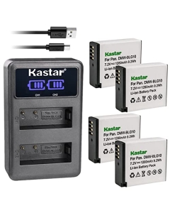 Kastar 4-Pack DMW-BLG10 Battery and LED2 USB Charger Compatible with Panasonic Lumix DMC-GF3W, Lumix DMC-GF5, Lumix DMC-GF6, Lumix DMC-GF6K, Lumix DMC-GF6R, Lumix DMC-GF6T, Lumix DMC-GF6W Camera