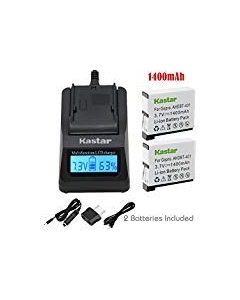 Kastar Ultra Fast Charger(3X Faster) Kit and Battery (2-Pack) for GoPro HERO4 and GoPro AHDBT-401, AHBBP-401 Sport Cameras [Over 3X Faster Than a Normal Charger with Portable USB Charge Function]