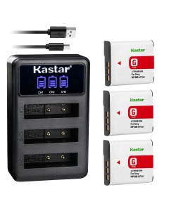 Kastar 3 Pack NP-BG1 Battery and LCD Triple USB Charger Compatible with Sony DSC-W130, DSC-W150, DSC-W170, DSC-W200, DSC-W210, DSC-W215, DSC-W220, DSC-W230, DSC-W270, DSC-W275 Digital Camera