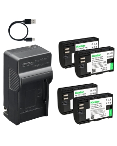Kastar 4-Pack Battery and AC & USB-C Charger, Compatible with Canon LP-E6P, for EOS R5 Mark II Camera