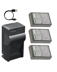 Kastar 3-Pack Battery and AC & USB-C Charger, Compatible with Olympus BLS-50, Pen E-P/E-PL/E-PM Series, OM-D E-M10 II/III/IV, OM-D E-M5 Mark III, OM-5, Stylus 1/1s, and E-System E-400–E-620 Camera