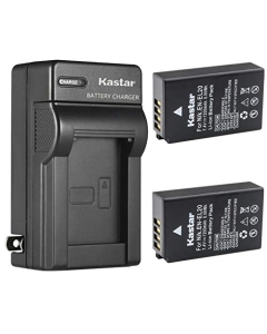 Kastar 2-Pack Battery and AC Wall Charger Replacement for Nikon EN-EL20 Nikon EN-EL20a Battery, Nikon MH-27 MH-27a Nikon MH-29 MH-29a Charger, Nikon 1 J3, Nikon 1 S1, Nikon 1 V3, Nikon DL24-500 Camera