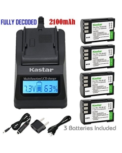 Kastar Ultra Fast Charger(3X Faster) Kit + Battery (4-Pack) for Olympus BLM-1, BLM-01, PS-BLM1 Work for Olympus C-5060, C-7070, C-8080, E-1, E-3, E-30, E-520, EVOLT E-300, E-330, E-500, E-510 Cameras