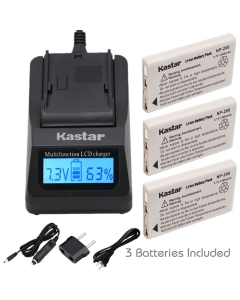 Kastar Ultra Fast Charger(3X Faster) Kit and NP-200 Battery (3-Pack) for Konica Minolta Dimage X Dimage Xg Dimage X6 Dimage Xi Dimage Xt Dimage Xt Biz Cameras