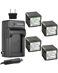 Kastar Battery 4-Pack + Charger Kit for VW-VBG260 AG-AC7 AG-AF100 AG-HMC40 AG-HMC80 AG-HMC150 HDC-HS250 HDC-HS300 HDC-HS700 HDC-SD600 HDC-SD700 HDC-SDT750 HDC-TM300 HDC-TM700 SDR-H80 Cameras