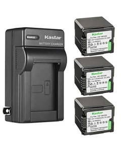Kastar 3-Pack VW-VBG260 Battery and AC Wall Charger Replacement for Panasonic VW-VBG260, VWVBG260, DMW-BLA13, SDR-H79, SDR-H79K, SDR-H79P, SDR-H80, SDR-H80A, SDR-H80K, SDR-H80P, SDR-H80PC Camera