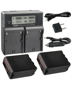 Kastar 2-Pack NP-F990EXP Battery and CH04 Dual Fast Charger Compatible with Z Cam E2 Series (E2-M4, E2-S6, E2-F6) Professional 4K/6K Cinema