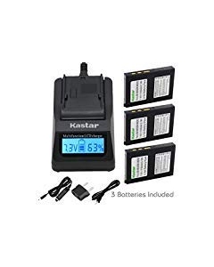 Kastar Ultra Fast Charger(3X faster) Kit and Battery (3-Pack) for BN-VM200 BN-VM200U work with JVC GZ-MC100 GZ-MC200 GZ-MC500 GZ-MC100EK GZ-MC200E GZ-MC500EK GZ-MC100EX GZ-MC200EX GZ-MC500EX GZ-MC100US GZ-MC200US GZ-MC500US Cameras [Over 3x faster than a 