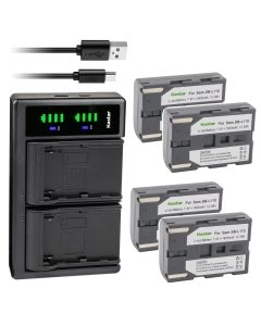 Kastar 4-Pack SB-L110 Battery and LTD2 USB Charger Replacement for Samsung SC-D67, SC-D70, SC-D73, SC-D75, SC-D77, SC-D80, SC-D86, SC-D87, SC-D93, SC-D99, VM-C5000, VM-B710, VP-D10, VP-D101, VP-D103