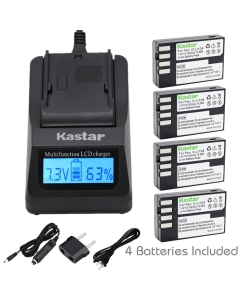 Kastar Ultra Fast Charger(3X Faster) Kit and D-Li109 Battery (4-Pack) for Pentax D-Li109, DLI109 Work with Pentax K-R, K-30, K-50, K-500, KR, K30, K50, K500 Cameras